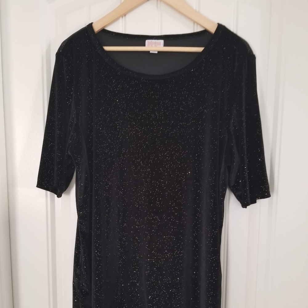 3XL Elegant Gigi - Lularoe - Black Velvet w/ Gold
